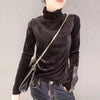 Woman Velvet Warm Bottoming Half Turtleneck Pullover Sweaters New Fashion Fall Korean Long Sleeve Pullover Sweater