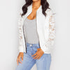 2022 Women Baseball Jackets Spring Long Sleeve Lace Patchwork Blazers Coat Casual Women Hollow Out Outwear Coat LJ5168C