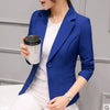 2022 Women Black Slim Fit Blazer Jackets Notched Office Work Blue Blazer Outfits Casual Tops Long Sleeve Outerwear Coats ZZ220