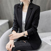 2023 Women Blazers Slim Office Ladies Elegant Single Breasted Solid Blazer Korean Casual Womens Coat Simple Soft
