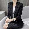 2023 Women Blazers Slim Office Ladies Elegant Single Breasted Solid Blazer Korean Casual Womens Coat Simple Soft