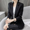 2022 Women Blazers Slim Office Ladies Elegant Single Breasted Solid Blazer Korean Casual Womens Coat Simple Soft