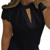 2022 Women Blouses Plus Size Casual Chiffon Short Sleeve Splice Lace Tops Blouse Summer Shirts Blusas Mujer De Moda Plus Size