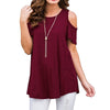 2022 Women Blouses Summer Casual Sexy Off Shoulder Blouse Batwing Short Sleeve Solid Shirt O-neck Loose Womens Tops and Blouses