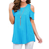 2022 Women Blouses Summer Casual Sexy Off Shoulder Blouse Batwing Short Sleeve Solid Shirt O-neck Loose Womens Tops and Blouses
