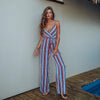 Women Clothes Long Sleeve Print Clubwear Striped Sleeveless Playsuit Party V-neck Jumpsuit&Romper Long Trousers