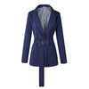 2022 Women Coat Fashion Retro stripes blazer Suit Female spring autumn loose waist belt casual blazer Jacket A176