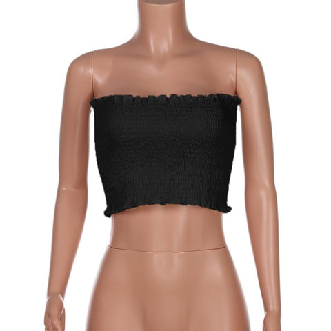 Women Crop Tops Strapless Elastic blusas Boob Bandeau Tube Tops Bra Lingerie Breast Wrap Solid Tank bras top lingerie New