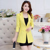 Women Fashion Spring Blazer Pink Plus size Casual Korean Style jacket elegant Slim office lady overalls Long Blazers