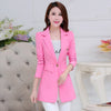 Women Fashion Spring Blazer Pink Plus size Casual Korean Style jacket elegant Slim office lady overalls Long Blazers