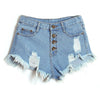 Women High Waisted Washed Ripped Hole Short Mini Jeans Denim Pants Shorts