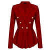 Women Jacket Suit Blazer Spring Irregular Slim  Double Breasted Suit Blazer Femme Basic Coat Jacket Casual Outwear