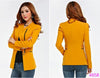2022 Women Long Sleeve Zipper Suit Coat Neck Solid Casual Suit Jacket Blazer Tops
