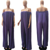 2022 Women Sexy Summer Off The Shoulder Loose Pockets Jumpsuit Playsuit Wide Leg Rompers Long Pants Trousers