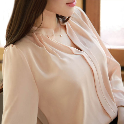 2022 Women Shirt Chiffon Blusas Femininas Tops Short Sleeve Elegant Ladies Formal Office Blouse Plus Size Chiffon Shirt Clothing