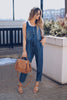 Women Summer Solid Sleeveless Denim Jumpsuit Long Trousers Clubwear Blue Casual Fashion Romper New
