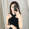 Women Summer V Neck Sexy Korean Sleeveless Vest Knitted Female Tunic Streetwear Bralette Crop Top White Black Pink