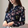 Womens Tops And Blouses Autumn Fashion V-Neck Chiffon Blouses Slim Women Chiffon Blouse Office Work Wear Shirts Women Tops