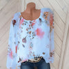 Womens Tops and Blouses Chiffon Floral Print Bow Shirt Plus Size Chiffon Blouse Women 5xl Long Sleeve Casual Tops