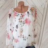 Womens Tops and Blouses Chiffon Floral Print Bow Shirt Plus Size Chiffon Blouse Women 5xl Long Sleeve Casual Tops
