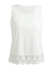 XXXL Plus Size Lace Tops Women crop top Summer Vest Crochet Lace Sleeveless Solid Sexy Tank Top female tunics White/Black