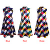 XXXL Women Plus Size Plaid Print Dress Sleeveless Bow Casual Loose Party Mini Tank Dresses female Sundress Oversized Robe