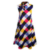XXXL Women Plus Size Plaid Print Dress Sleeveless Bow Casual Loose Party Mini Tank Dresses female Sundress Oversized Robe