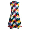 XXXL Women Plus Size Plaid Print Dress Sleeveless Bow Casual Loose Party Mini Tank Dresses female Sundress Oversized Robe