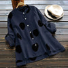 2022 Autumn Women Polka Dot Blouse Casual Buttons Down Long Sleeve Work Shirt Cotton Linen Loose Top Blusas Plus Size