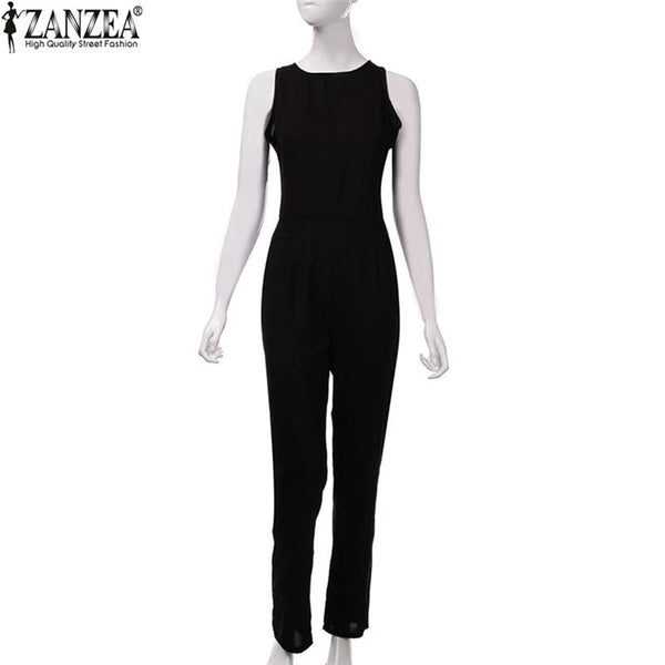 2022 Summer Rompers Womens Jumpsuit Sexy Casual Sleeveless Elegant Long Playsuits Overalls Bodysuit Trousers Plus Size