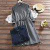 2023 autumn long sleeve dot dress style ladies dresses trend spring dress gray/navy blue