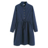 2023 autumn long sleeve dot dress style ladies dresses trend spring dress gray/navy blue