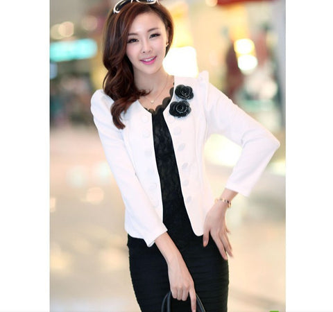 2022 autumn women's floral blazers ladies single breasted short coats long-sleeve cardigan jackets feminino winter blazer coats