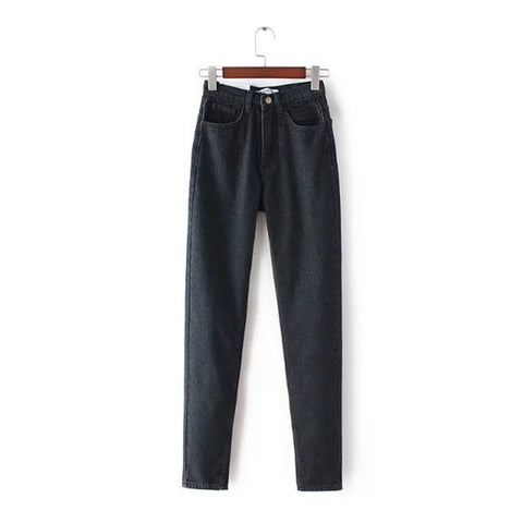 2022 fashion vintage designer high waisted jeans woman black blue loose boyfriend jeans for women casual denim pencil pants