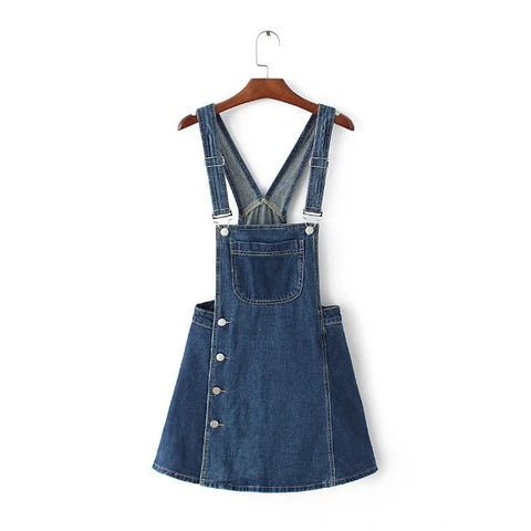 harajuku punk kawaii vintage retro style washed one piece denim jumper blue overalls jeans femme culottes