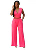 hot selling women's fashion jumpsuits girls casual orange red sleeveless V neck jumpsuit lady slim sexy club size XL M #A85
