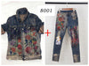 jeans woman casual stretch denim 3D print Painted Pattern jeans women's pants and girl skinny jeans trouser A351