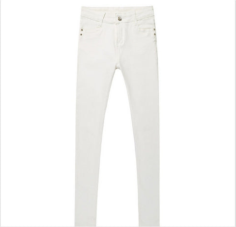 2022 new Spring high quality brand women jeans white casual pants slim stretch jeans pencil pants black Denim Pants Trousers