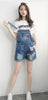 2022 new spring large loose slim casual denim overalls shorts female Korean hot pants Siamese students hot short