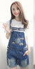 2022 new spring large loose slim casual denim overalls shorts female Korean hot pants Siamese students hot short
