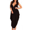Plus size Spaghetti Strap v neck Backless Sexy club party Women Long Jumpsuits big size Wide Leg Harem Pants Black overalls
