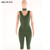 sleeveless autumn winter rompers jumpsuit scarf fashion sexy v neck playsuit bodysuit Jumper women clothing black tracksuit