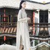 2023 spring antumn long cardigan retro cotton linen shirt coat vintage outerwear women blouses long sleeve blusas