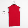 spring summer turtleneck tanks women sleeveless top crop female stand collar elastic force vest female pull fem sexy top