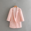 2022 spring women suit leisure suit solid color decorative buttons