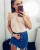 summer fashion women's solid color sleeveless shirts casual O-neck ruffled loose blouse chiffon tops