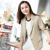 2022 summer plaid women coats short jackets casual suit blazers cardigan feminino white grey outwear blusa plus