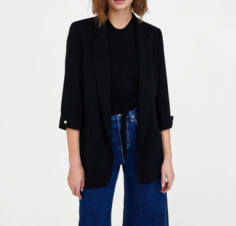 2022 women basic notched collar solid blazer beading pearl pockets candy colors female retro casual outwear chic office tops