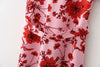 women vintage red floral printing vestidos kneeth dress female butterfly sleeve sashes casual slim brand chic dresses DS937