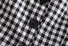 2022 women vintage sex spaghetti strap single breasted buttons plaid slimming dress elegant female vestidos sling dresses DS859
